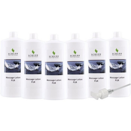 Massage - Lotion PUR (Schupp)
6 x 1 Liter + Dosierspender